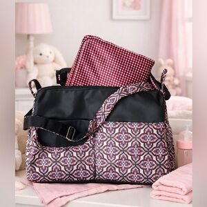 Diaper Bag with Changing Pad Floral and Gingham NWT
